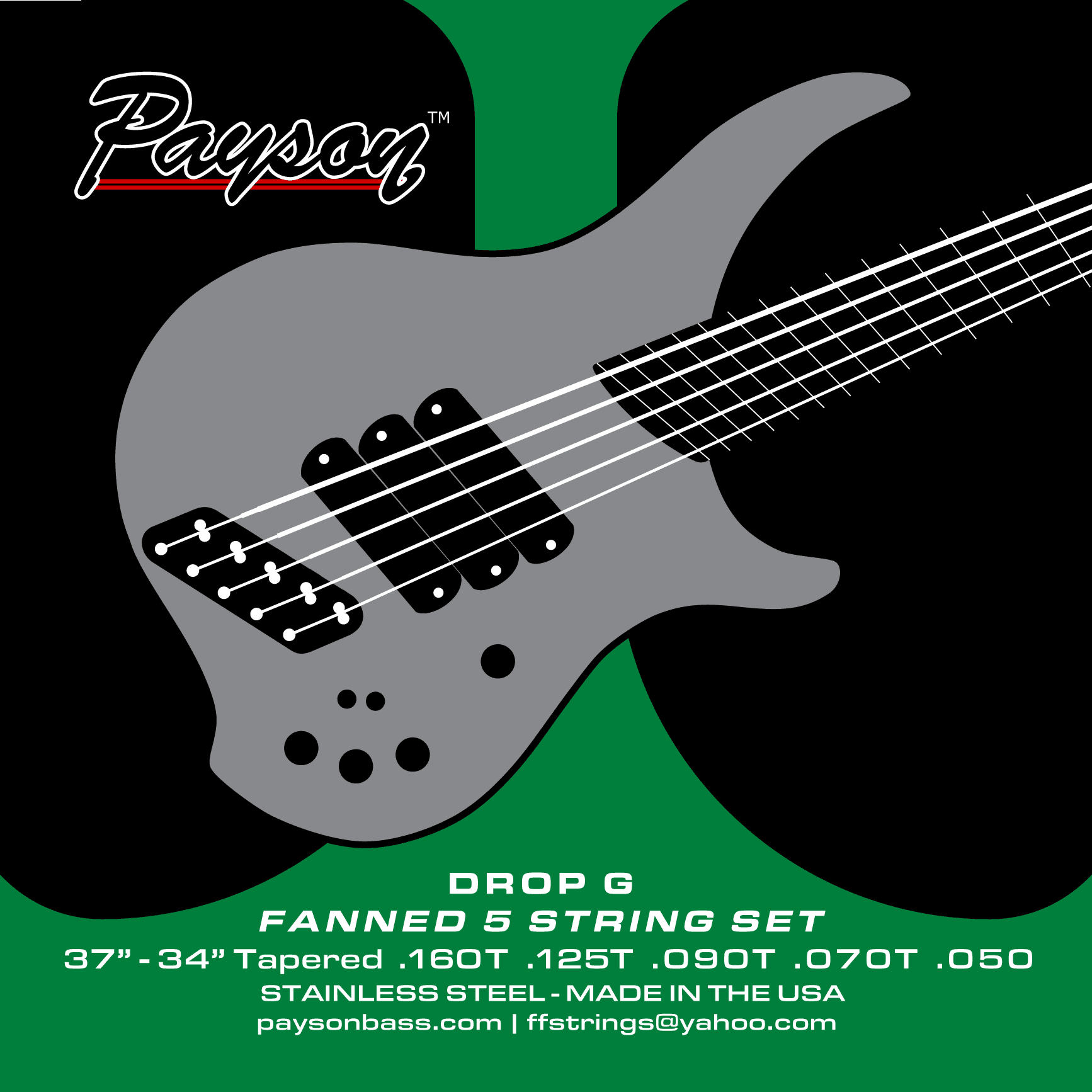 Payson SS DROP G STANDARD - MULTI-SCALE 5 String Bass Set