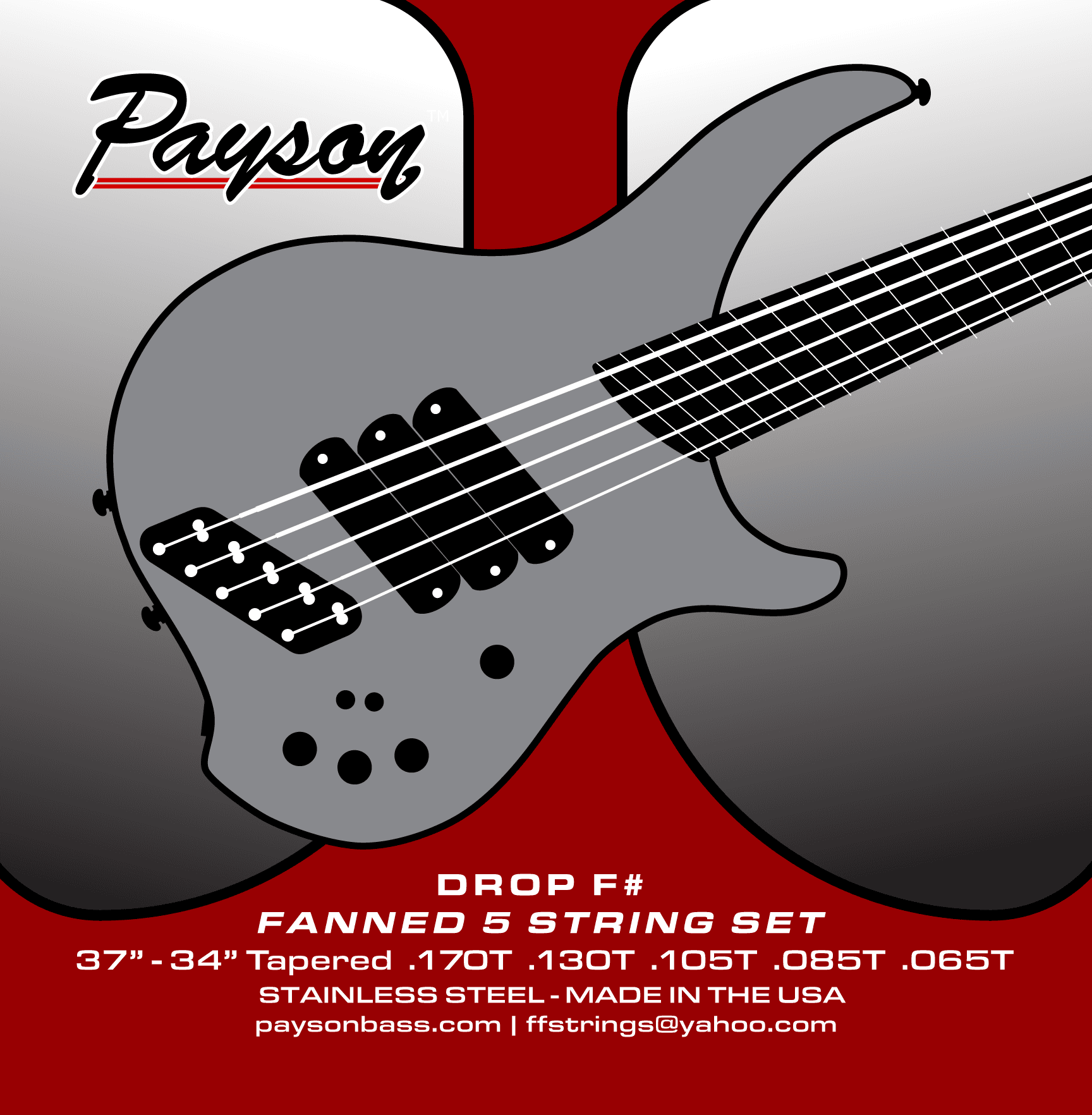 Payson SS DROP F# STANDARD - MULTI-SCALE 5 String Bass Set