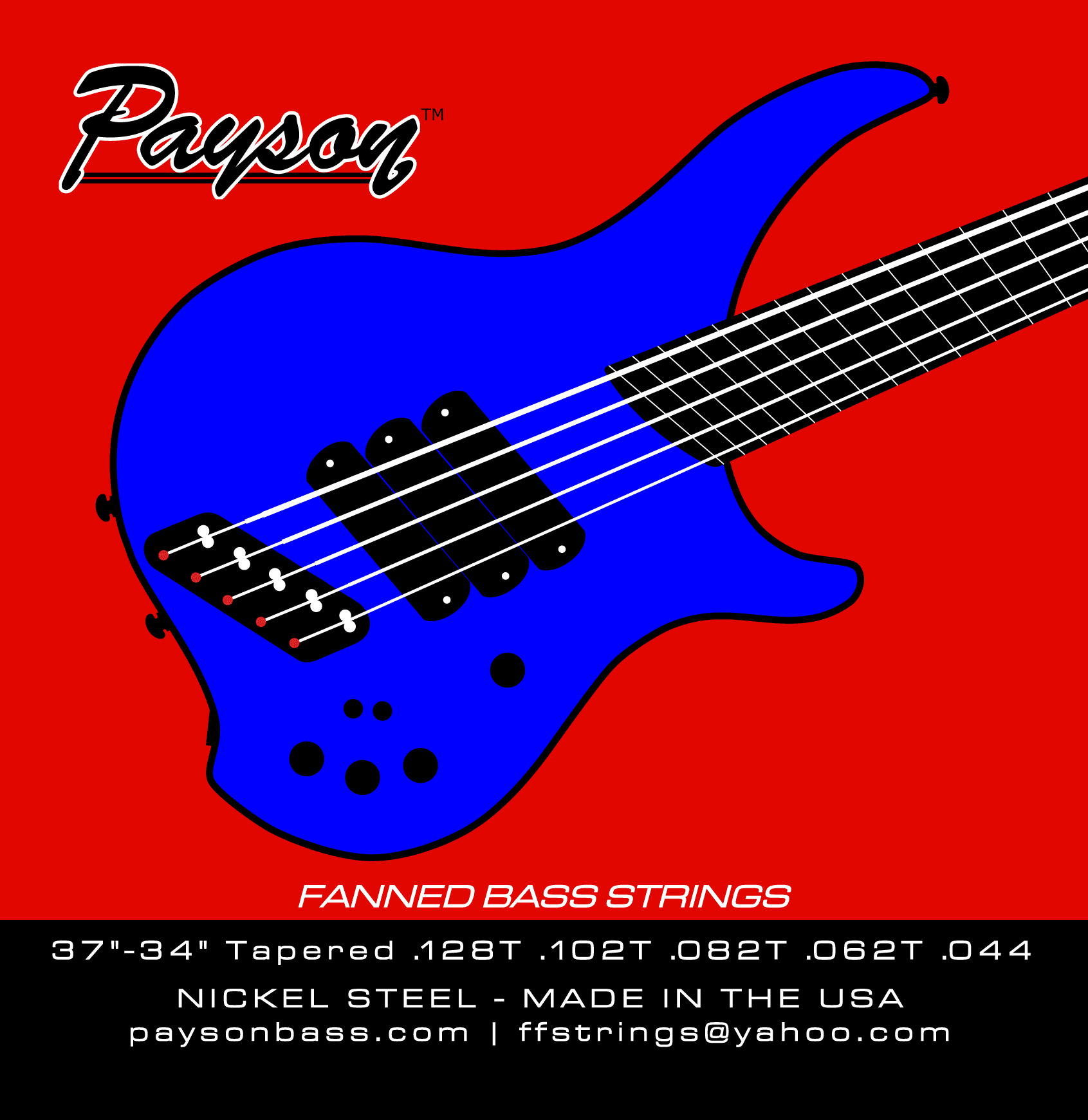 Payson Fanned Fret Multi-Scale Nickel Steel 5 String Bass Set PFNS