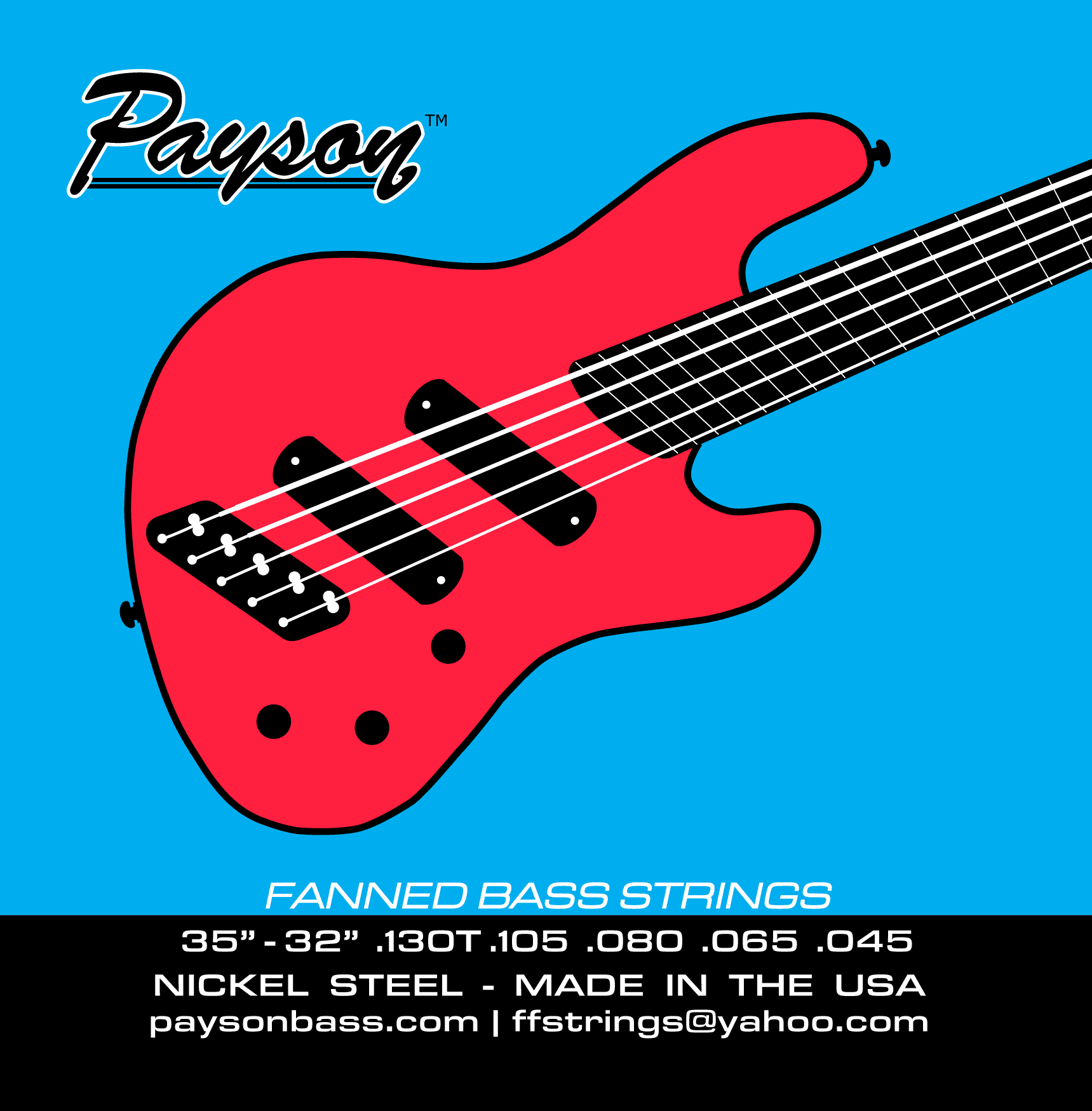 Payson Fanned Medium Scale Super 5 String Bass Set 35"-32"